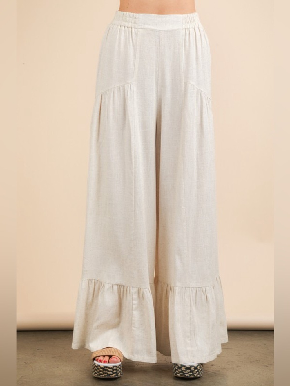 VERY J Palazzo Elastic Waist Comfy Pants